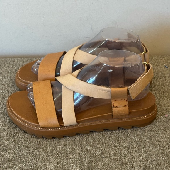 Sorel Roaming Criss Cross Platform sandals Brown Size 9 - Picture 4 of 9